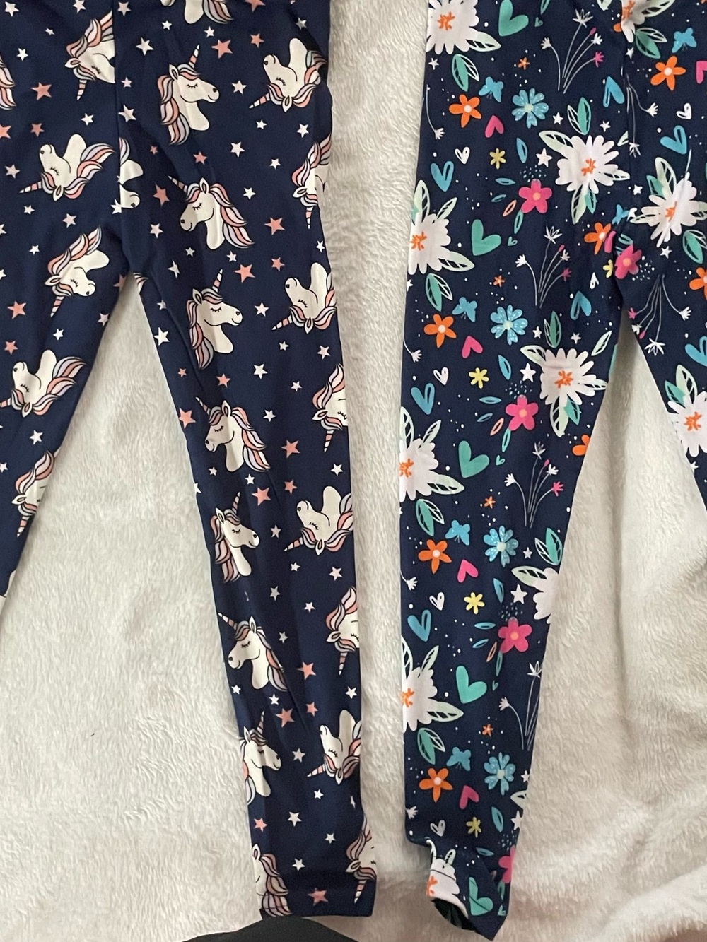 Bobbie Brooks Navy Unicorn & Floral Leggings with Bright Accents